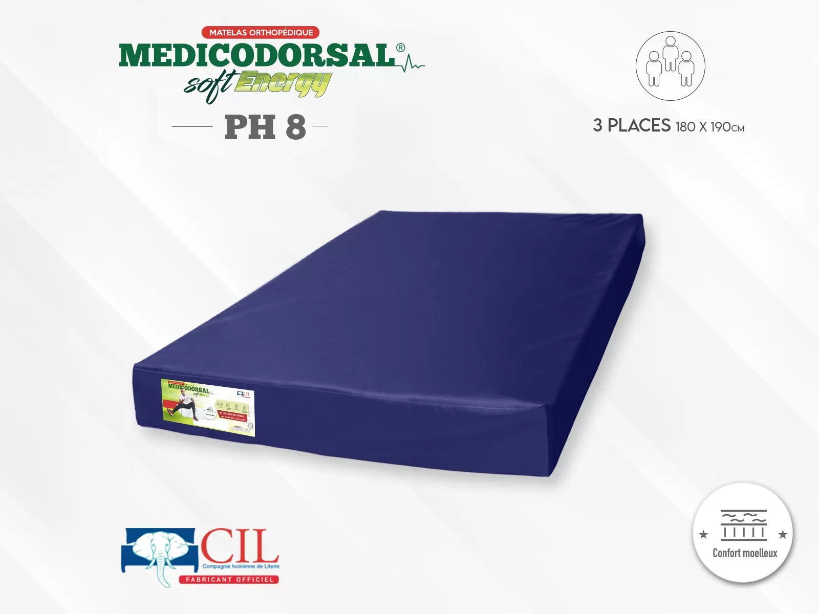 Medicodorsal sof energy - 3 places - Imperméable - 180x190 cm