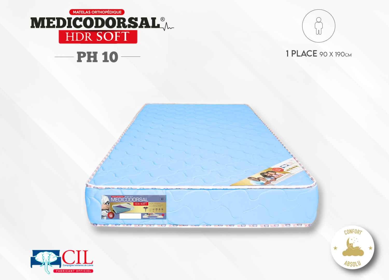 Medicodorsal HDR PH10 soft - 1 place - 90x190 cm