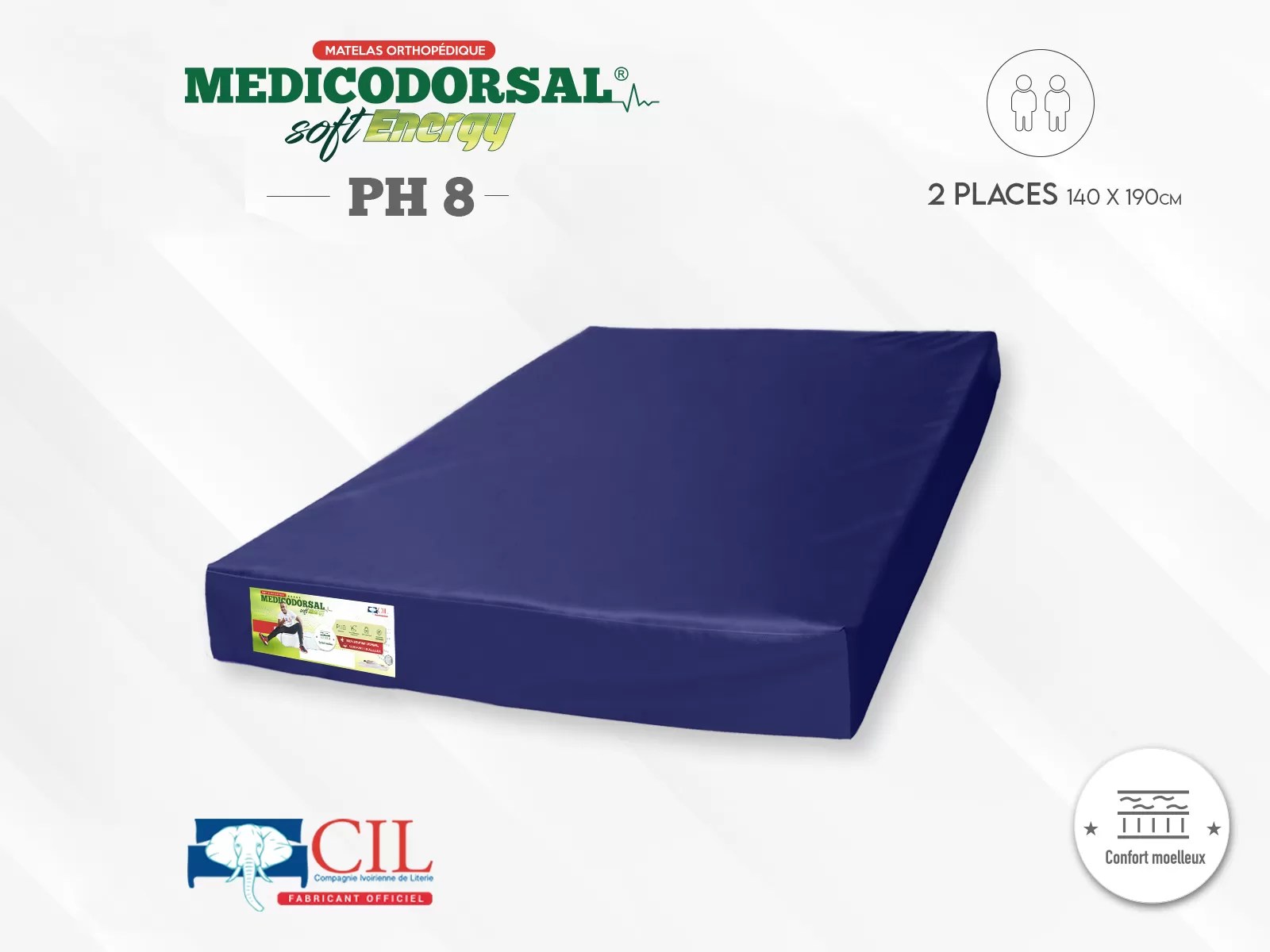 Medicodorsal soft energy - 2 places - Imperméable - 140x190 cm