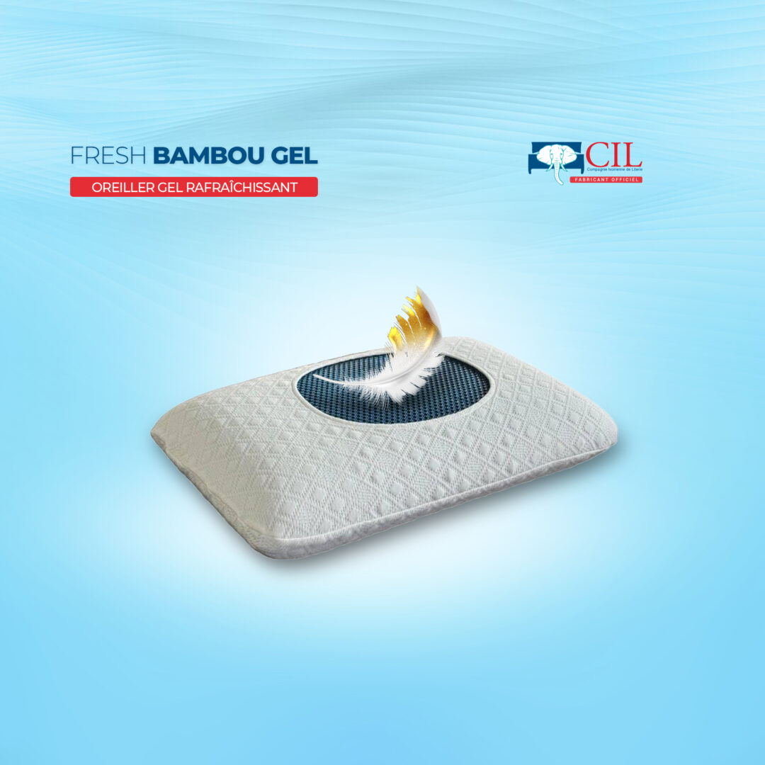 Oreiller FRESH BAMBOU GEL housse charbon bambou – CIL